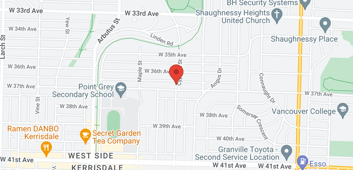 map of 1903 W 37TH AVENUE